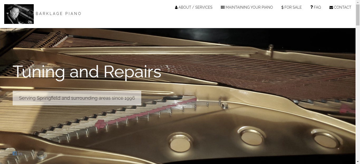 Barklage Piano Servicing website